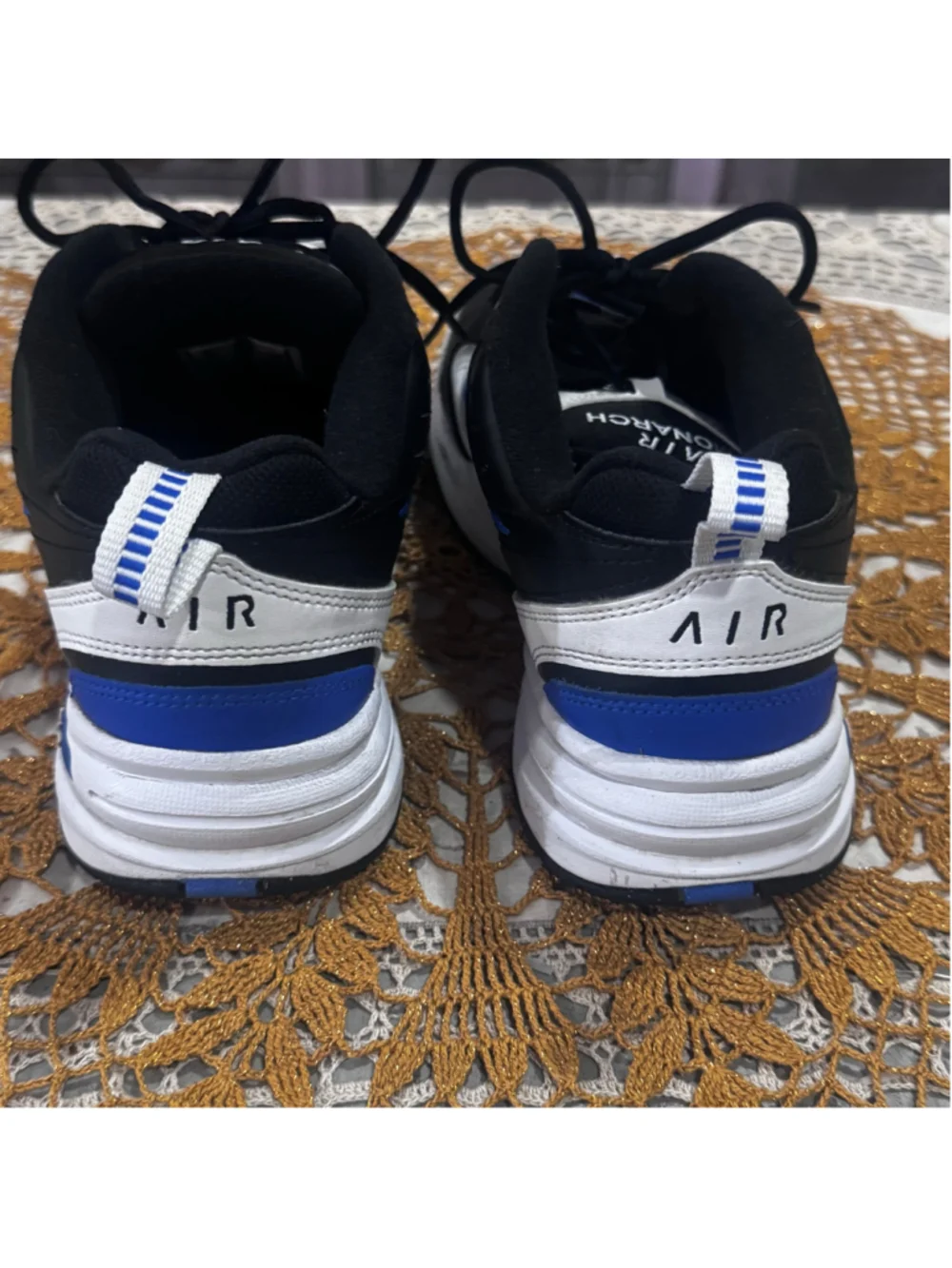 Nike Air Monarch Sneakers Black and White
